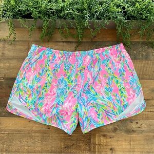 Lilly Pulitzer Multi unicorn of the sea Luxletic ocean trail shorts sz L